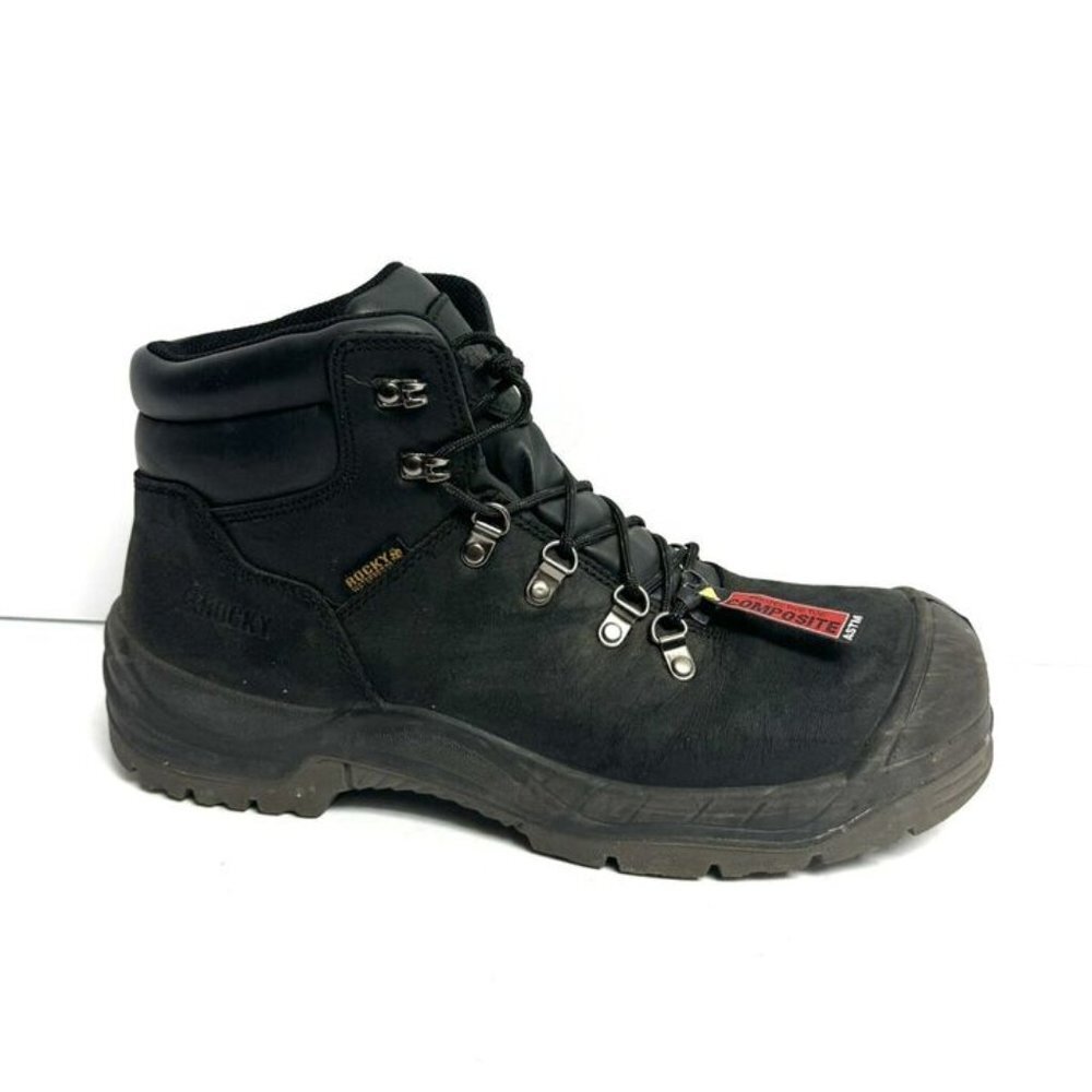 Rocky Mens Hiker 6” Waterproof Comp Toe Work Boot Black Size 12 M